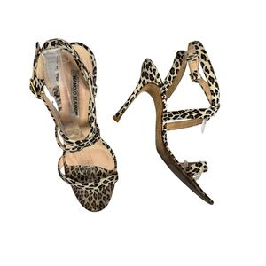 Manolo Blahnik Leopard Print High Heel Sandal